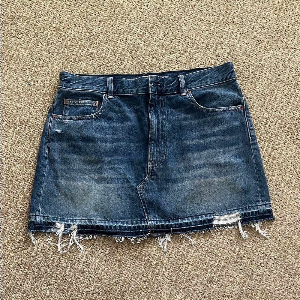 Raw-Hem Denim Mini Skirt by Madewell